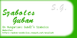 szabolcs guban business card